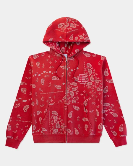 Eric Emanuel EE® Paisley Zip-Up Hoodie Red